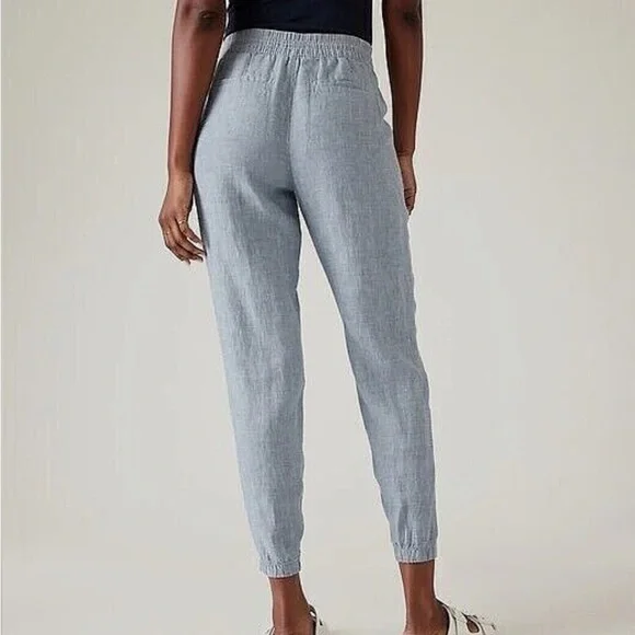 Athleta Women’s Retreat Linen Jogger Size | 16 Chambray Color - Picture 2 of 11